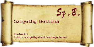 Szigethy Bettina névjegykártya