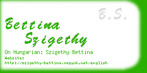 bettina szigethy business card